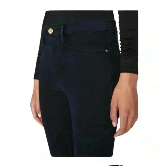 NWT Frame Le one Flare Le High Slit Hem black Larsen jeans sz 2 (fits 29-34) - Picture 3 of 10
